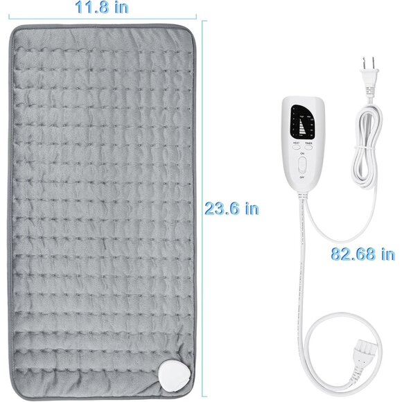 Electric Heating Pad for Dry Moist Heat with Timer Auto Temp Off Light Gray - Picture 6 of 8